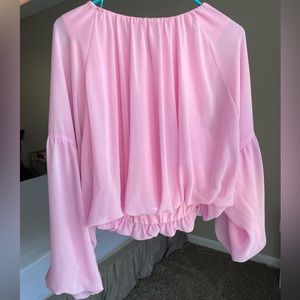 Pink Gianna Bini Drop Shoulder Sleeve Blouse